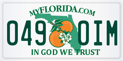 FL license plate 0490IM