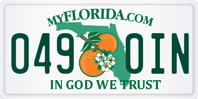 FL license plate 0490IN
