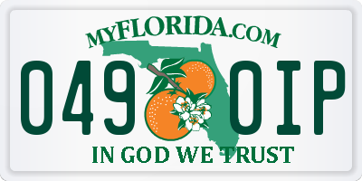 FL license plate 0490IP