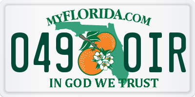 FL license plate 0490IR