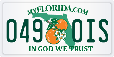 FL license plate 0490IS