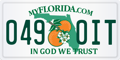 FL license plate 0490IT