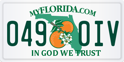 FL license plate 0490IV