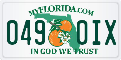 FL license plate 0490IX