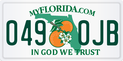 FL license plate 0490JB