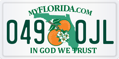 FL license plate 0490JL