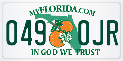 FL license plate 0490JR