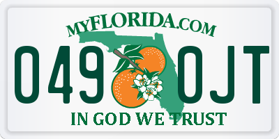 FL license plate 0490JT