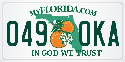 FL license plate 0490KA