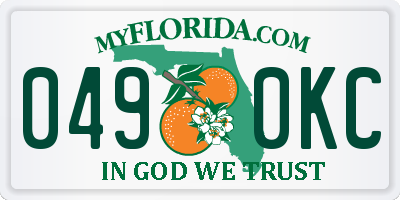 FL license plate 0490KC