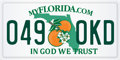 FL license plate 0490KD