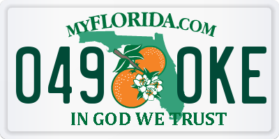 FL license plate 0490KE