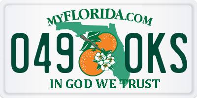 FL license plate 0490KS