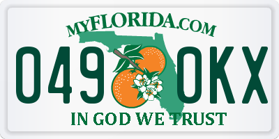 FL license plate 0490KX