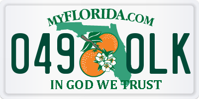 FL license plate 0490LK