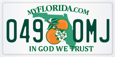 FL license plate 0490MJ