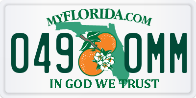 FL license plate 0490MM