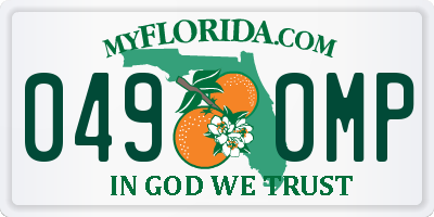 FL license plate 0490MP