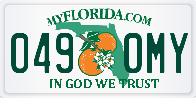 FL license plate 0490MY
