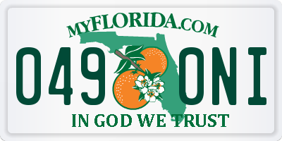 FL license plate 0490NI
