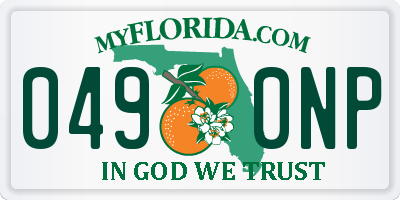 FL license plate 0490NP
