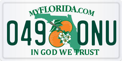 FL license plate 0490NU