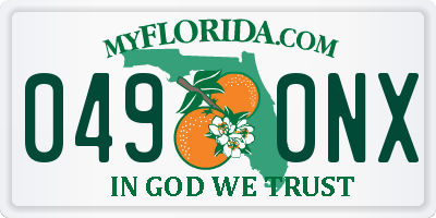 FL license plate 0490NX