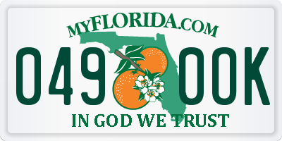 FL license plate 0490OK