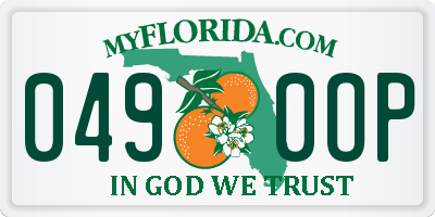 FL license plate 0490OP