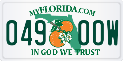 FL license plate 0490OW