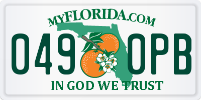FL license plate 0490PB