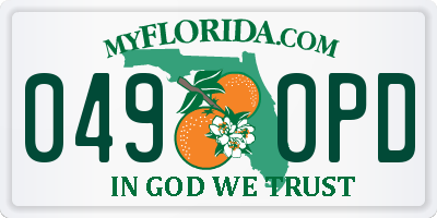 FL license plate 0490PD