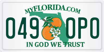 FL license plate 0490PO