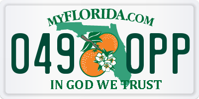 FL license plate 0490PP