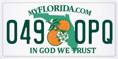 FL license plate 0490PQ