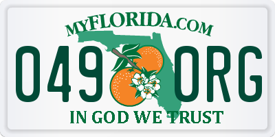 FL license plate 0490RG