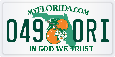 FL license plate 0490RI