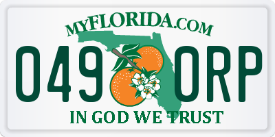 FL license plate 0490RP
