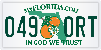 FL license plate 0490RT