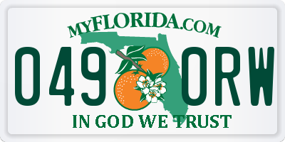 FL license plate 0490RW
