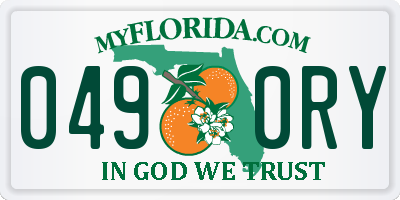 FL license plate 0490RY