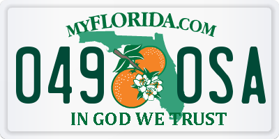 FL license plate 0490SA