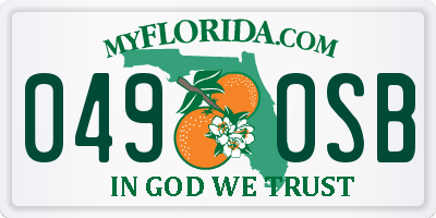 FL license plate 0490SB