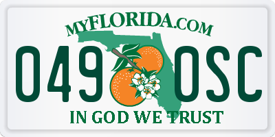 FL license plate 0490SC