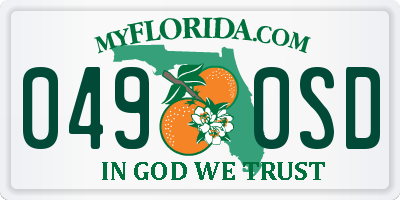 FL license plate 0490SD
