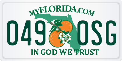 FL license plate 0490SG