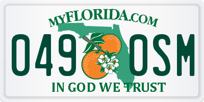 FL license plate 0490SM
