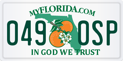 FL license plate 0490SP