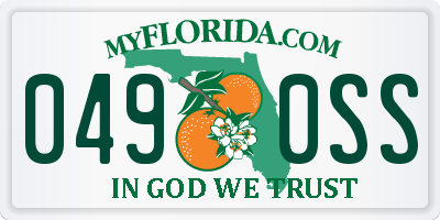 FL license plate 0490SS