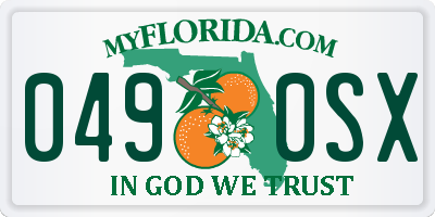 FL license plate 0490SX